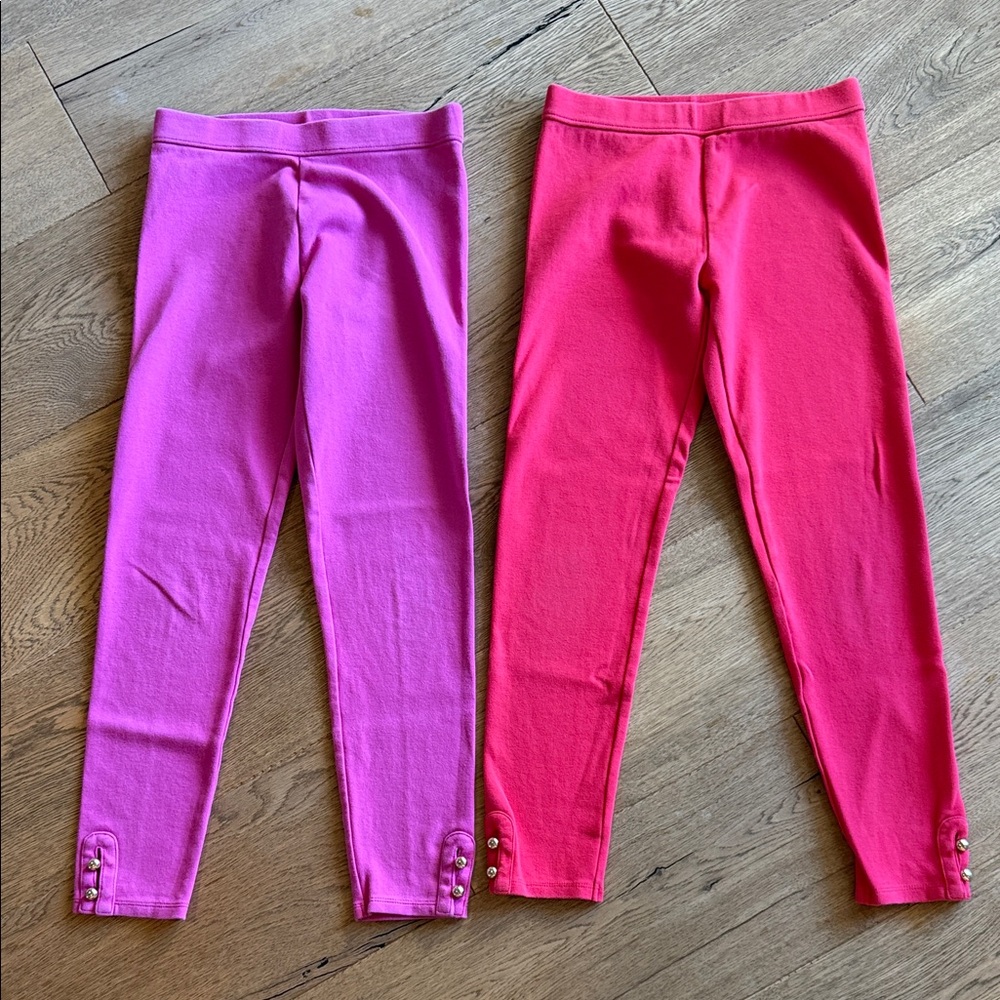 Janie & Jack Kids Stretch Leggings - Pink & Coral